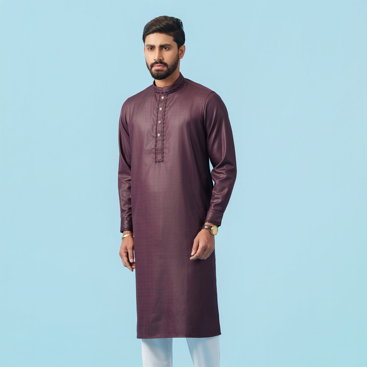 Signature Panjabi (Dark Maroon)