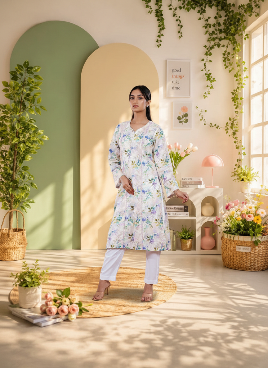 YAMAAN Royal Kurti Multi Color Printed