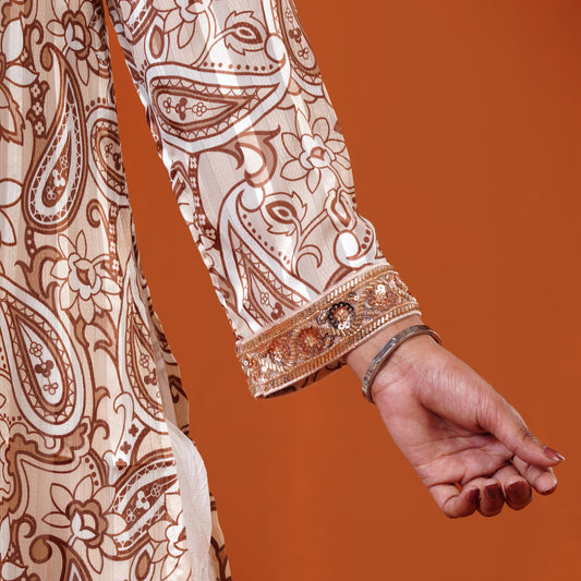 Signature Kurti (Cream-Brown)
