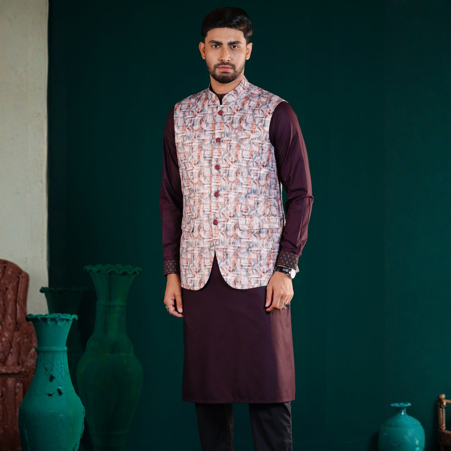 Signature Waistcoat (Multi-Colored Abstract)