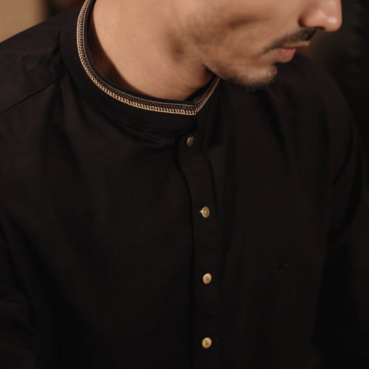 YAMAAN Signature Panjabi Black