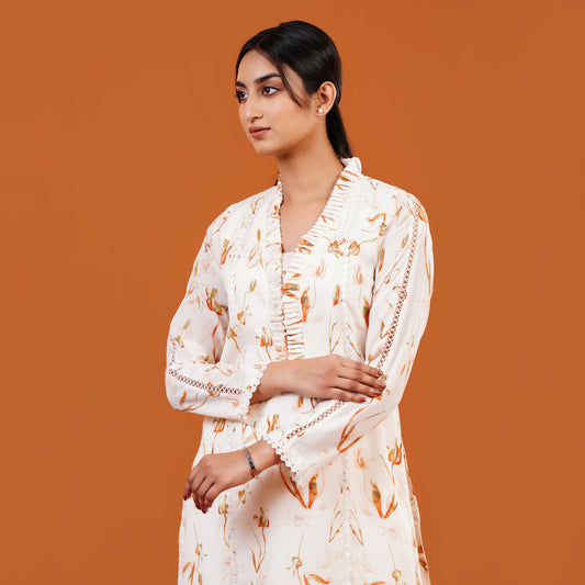 Royal Kurti (Cream Gold)