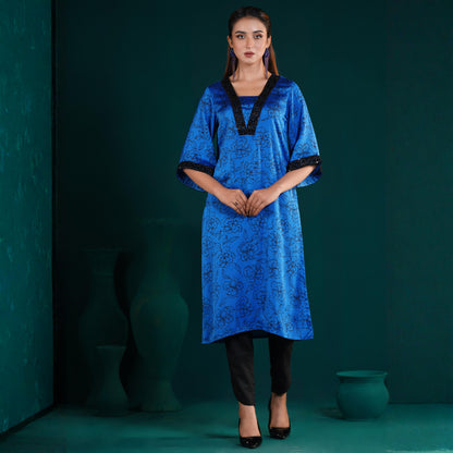 Signature Kurti (Royal Blue Printed)