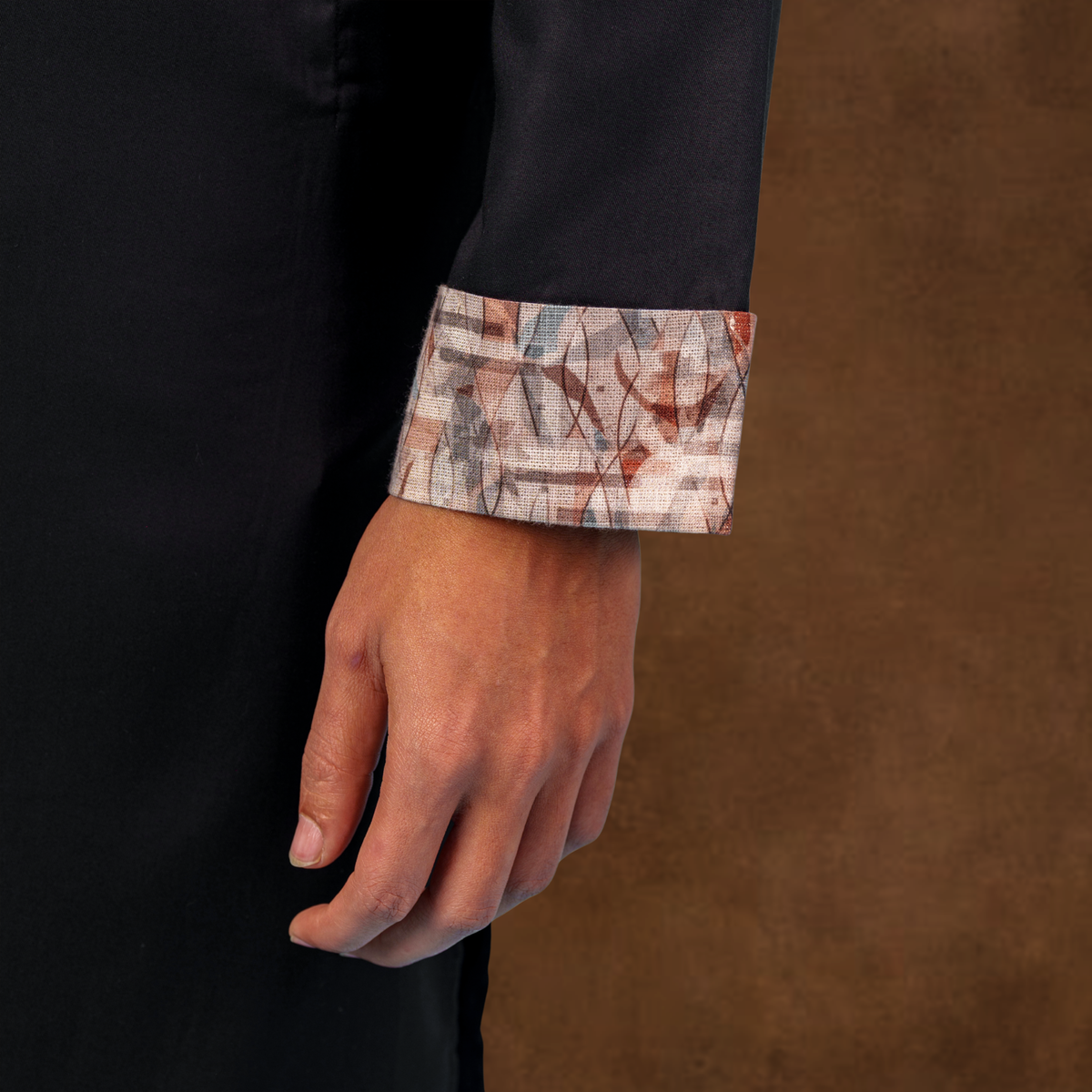 YAMAAN Royal Panjabi Black Fine Cotton