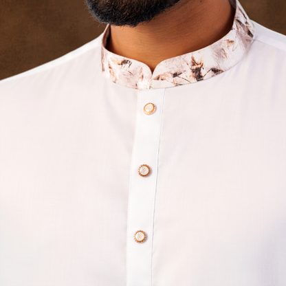 YAMAAN Royal Panjabi White Fine Cotton