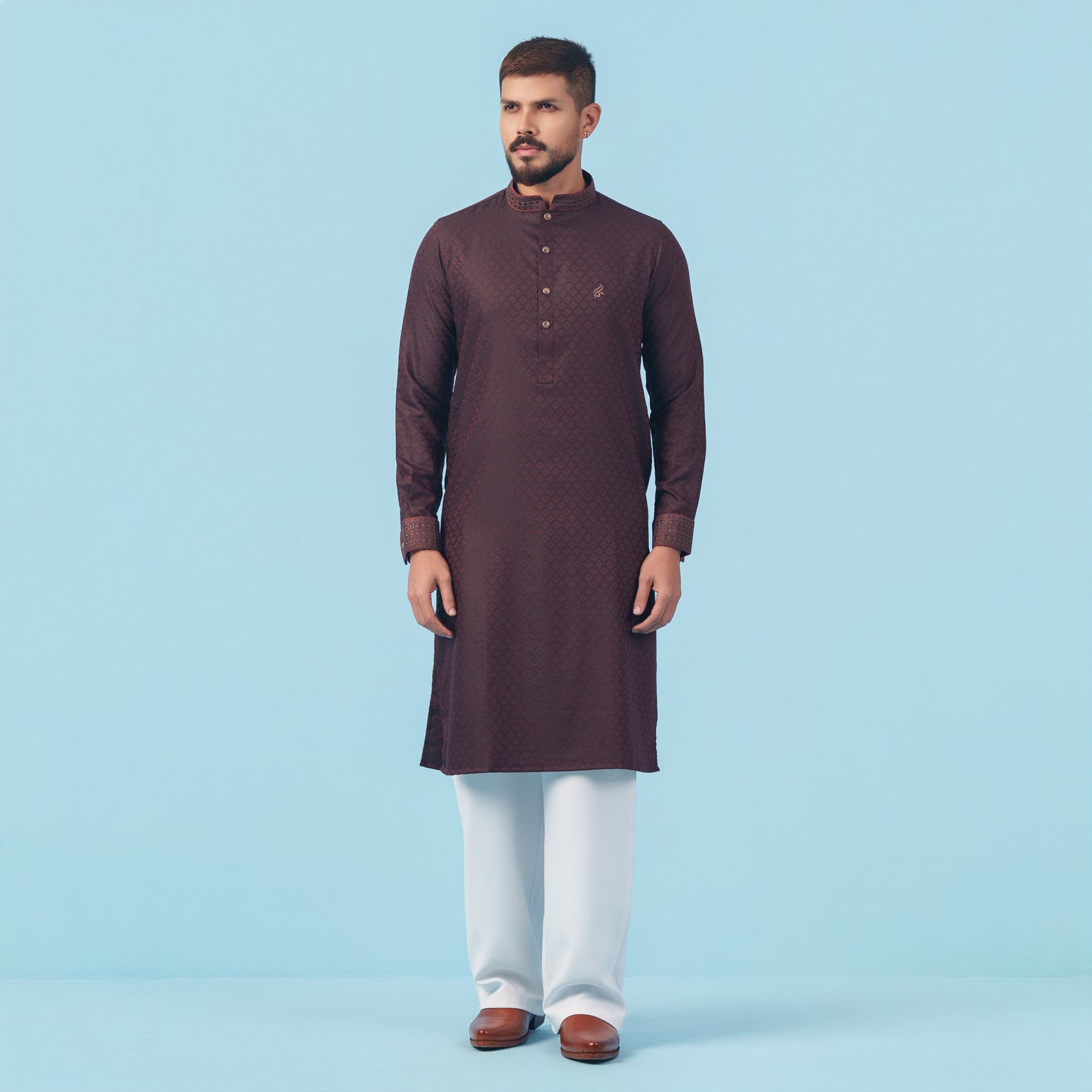 Signature Panjabi (Dark Maroon)