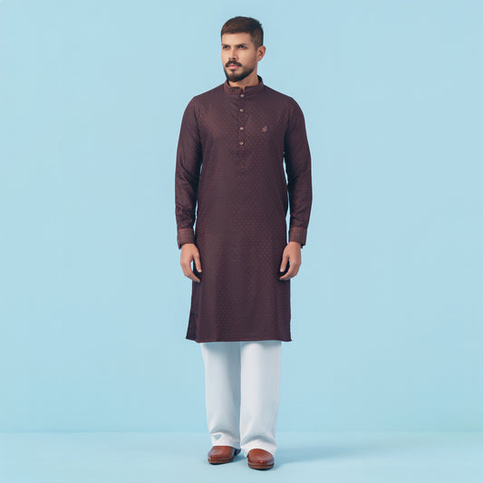 Signature Panjabi (Dark Maroon)