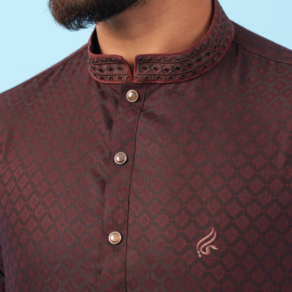 Signature Panjabi (Dark Maroon)