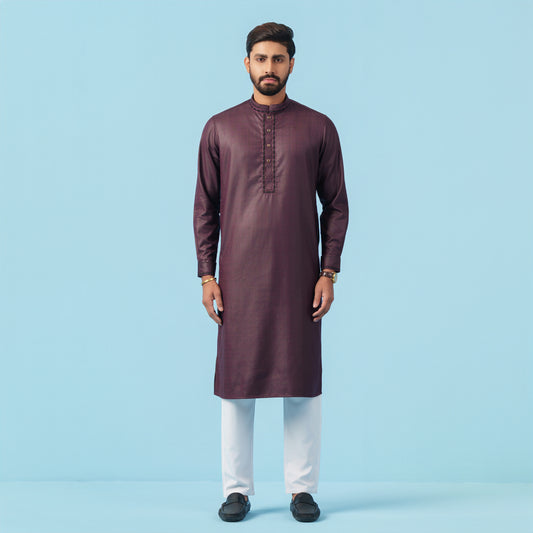 Signature Panjabi (Dark Maroon)