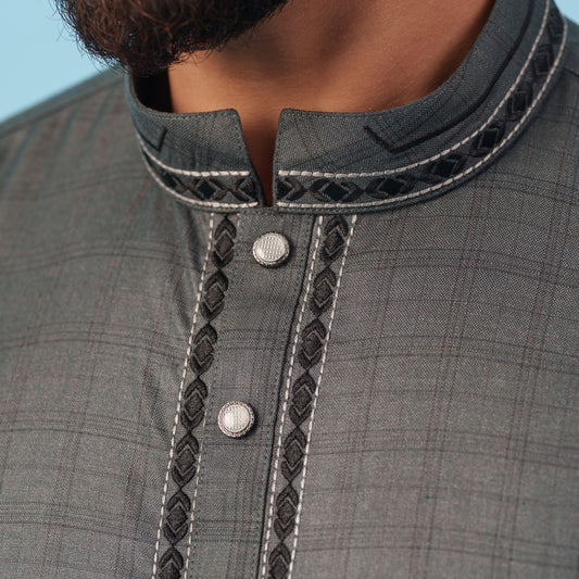 Signature Panjabi (Dark Grey)