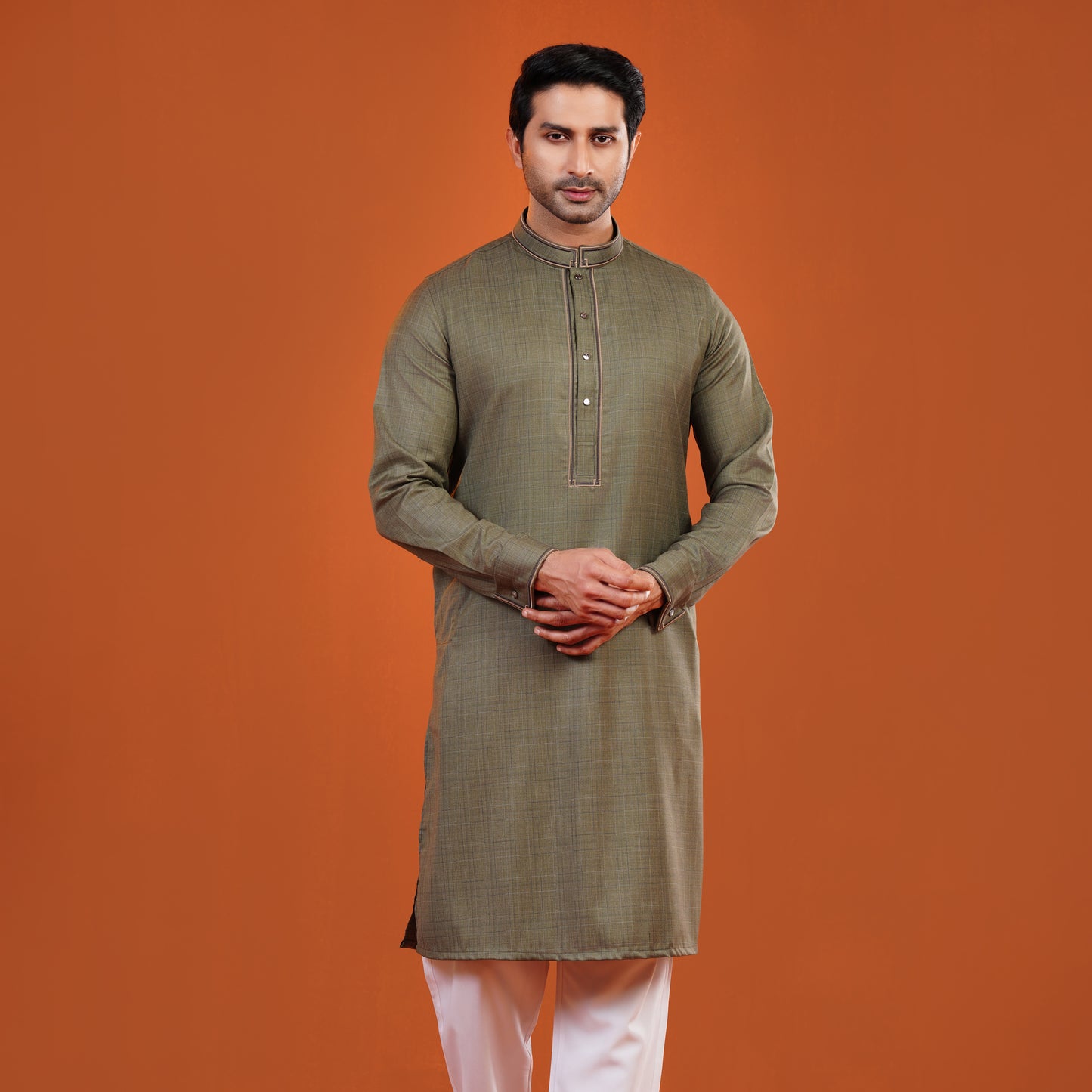 Signature Panjabi (Dark Olive)