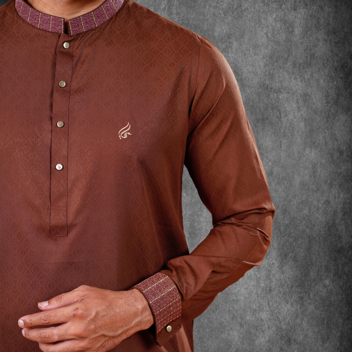 YAMAAN Signature Panjabi Chocolate Brown
