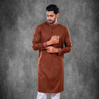 YAMAAN Signature Panjabi Chocolate Brown