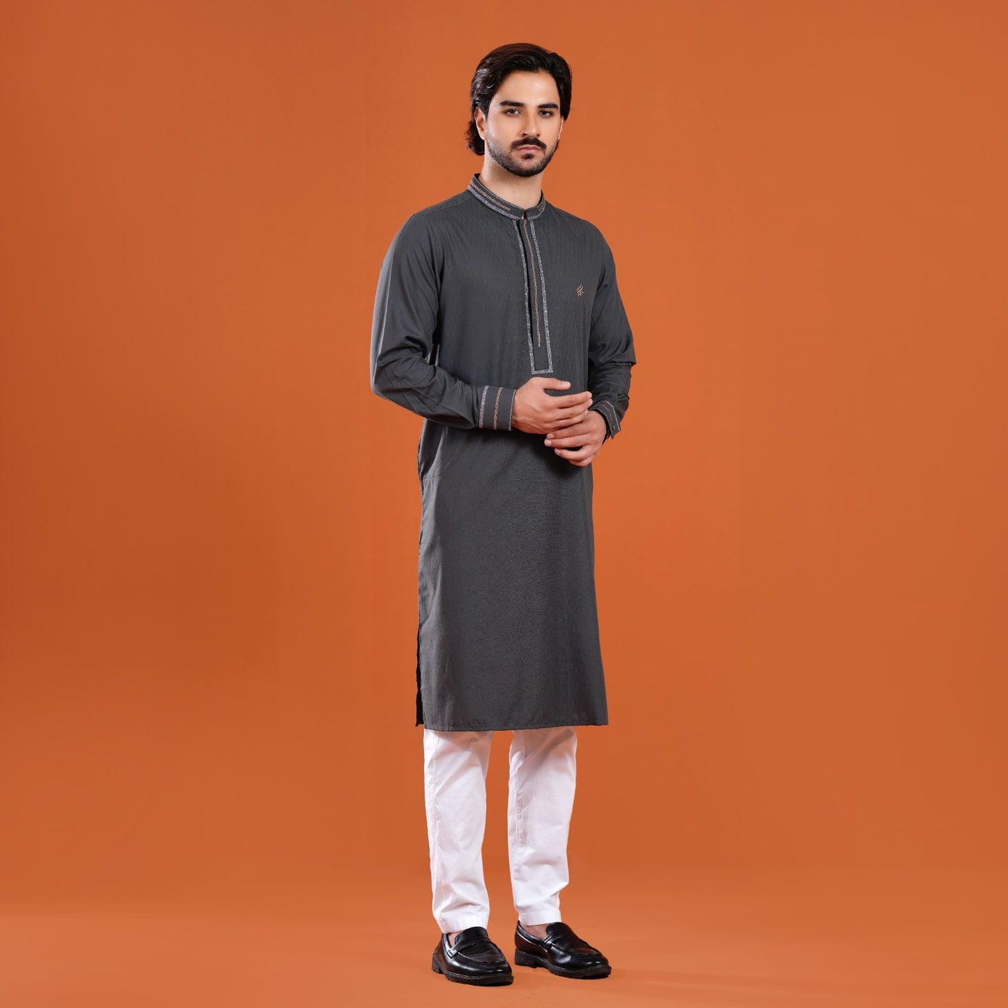 Signature Panjabi (Dark Grey)