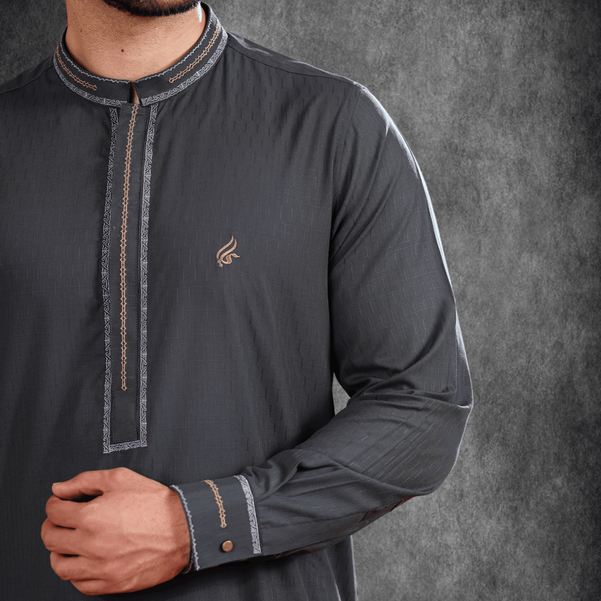 YAMAAN Signature Panjabi Dark Grey