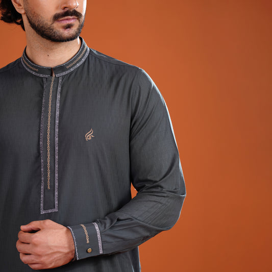 Signature Panjabi (Dark Grey)