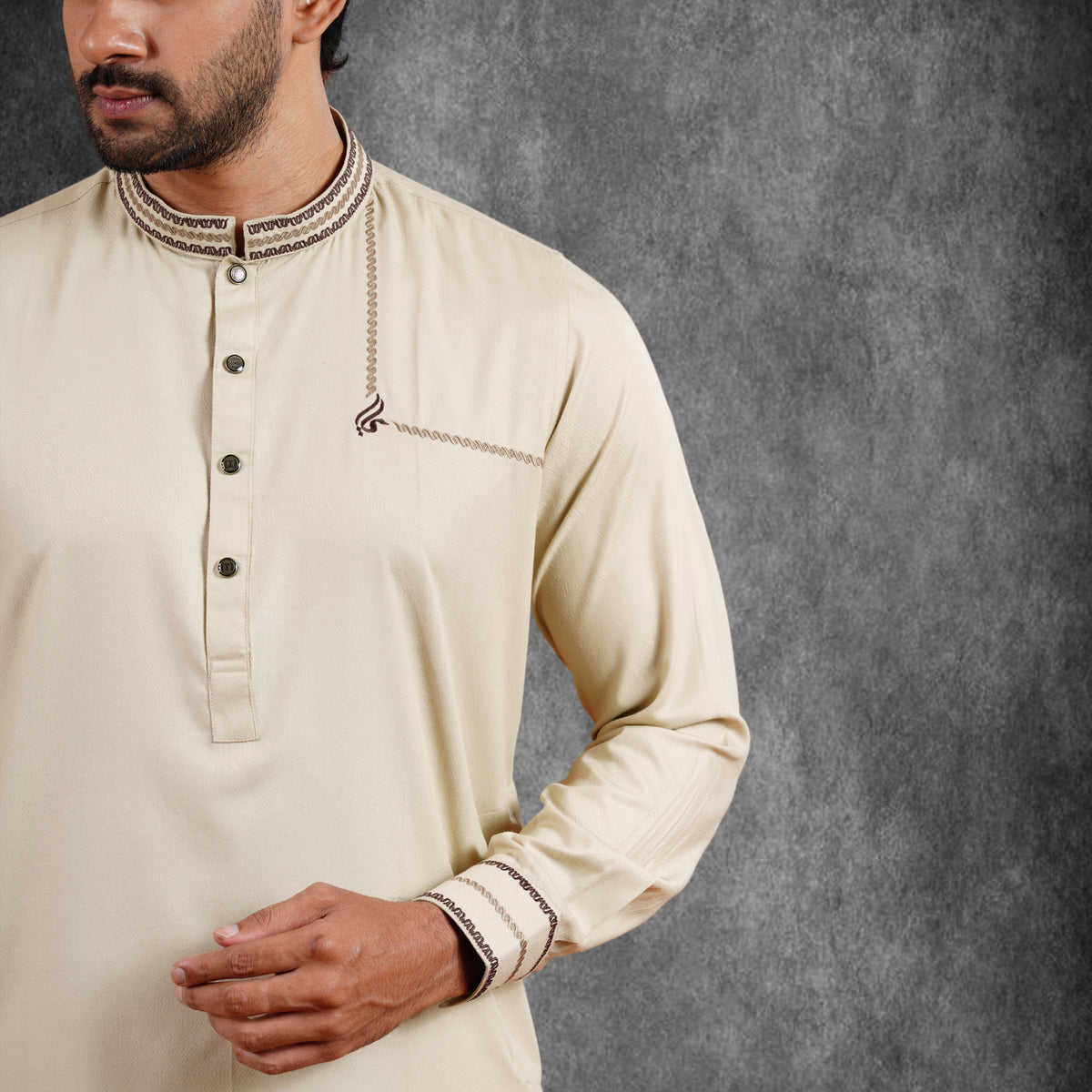 YAMAAN Signature Panjabi Beige