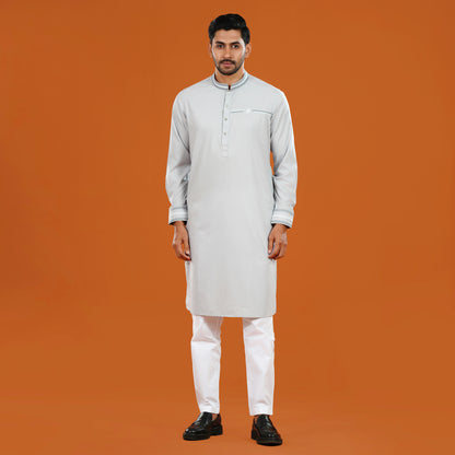 Signature Panjabi (Light-Grey)