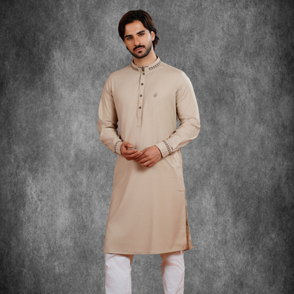 YAMAAN Signature Panjabi Beige