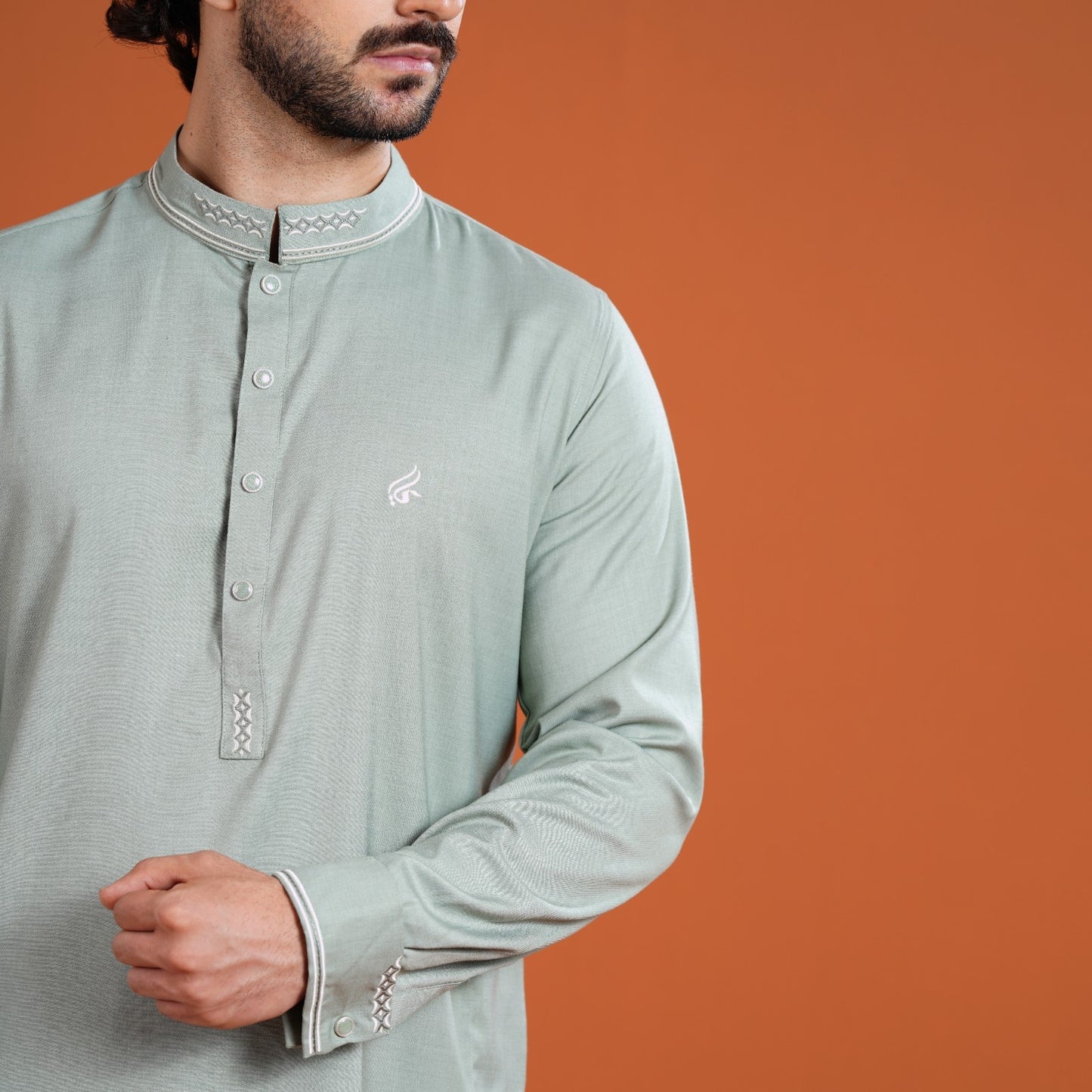 Signature Panjabi (Olive-Grey)