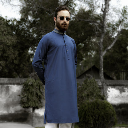 YAMAAN Imperial Panjabi Navy Blue