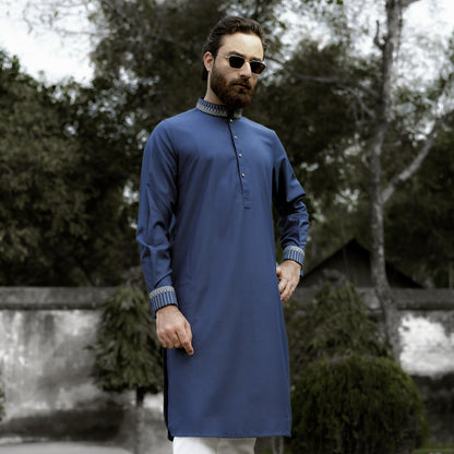 YAMAAN Imperial Panjabi Navy Blue