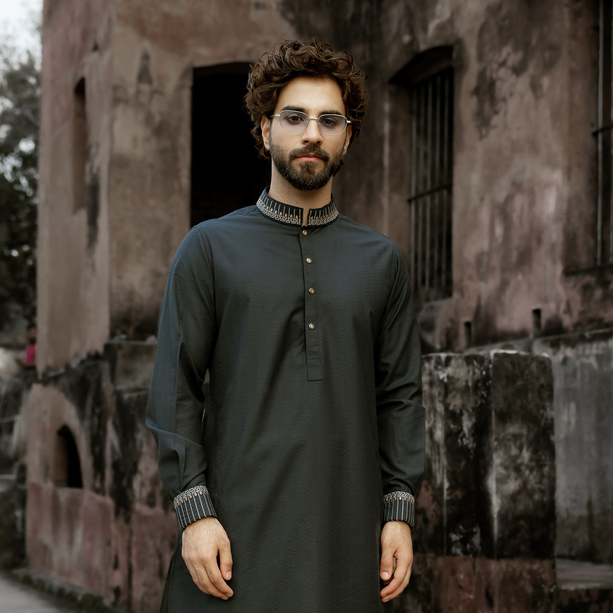 YAMAAN Imperial Panjabi Dark Green