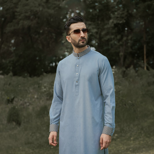 YAMAAN Imperial Panjabi Soft Sage Green