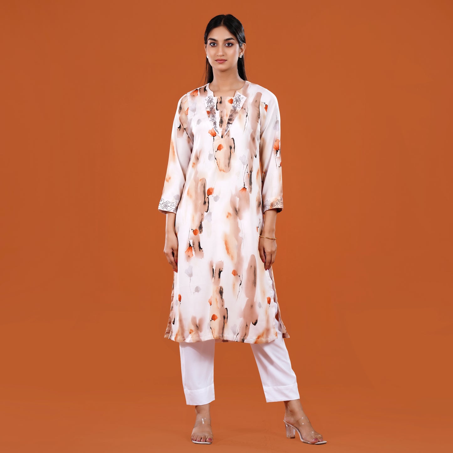 Signature Kurti (Off White Printed)