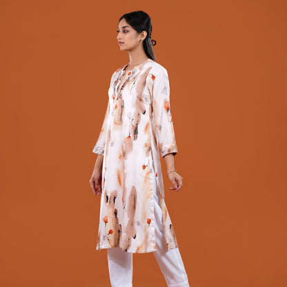 Signature Kurti (Off White Printed)
