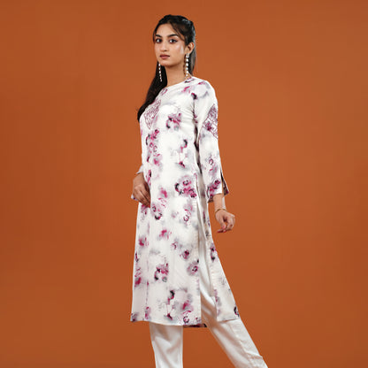 Signature Kurti (White printed)