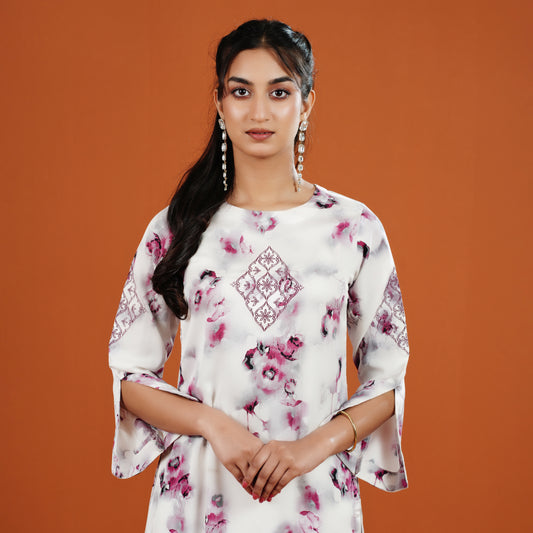 Signature Kurti (White printed)