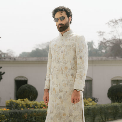 YAMAAN Imperial Off White Grey Sherwani