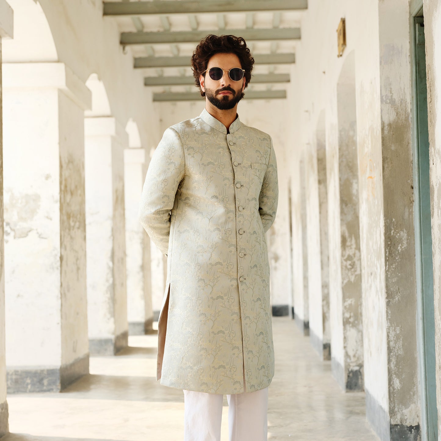 Imperial Sherwani (Sage-Green)