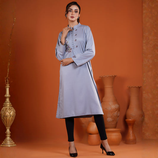 Imperial Kurti (Minimal Pastel Sage)