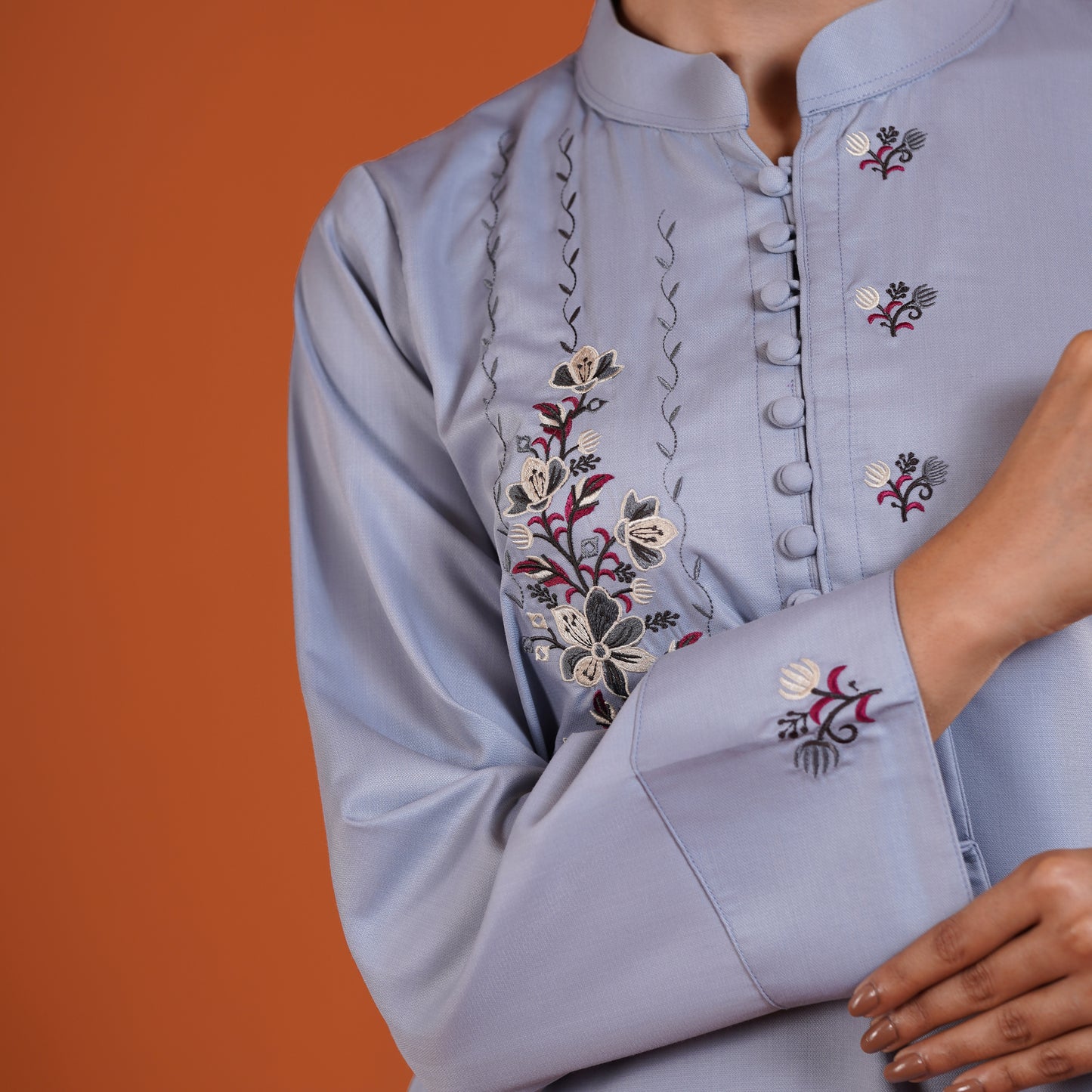 Imperial Kurti (Minimal Pastel Sage)