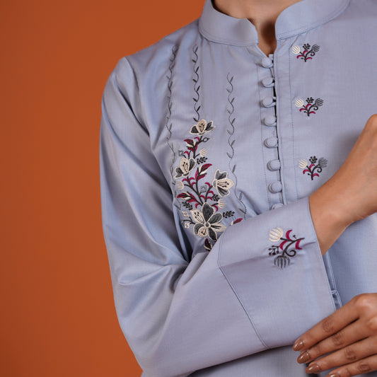 Imperial Kurti (Minimal Pastel Sage)