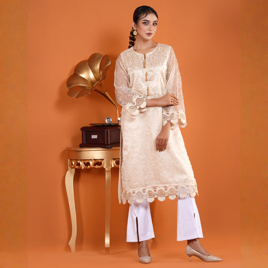 Imperial Kurti (Cream Gold)