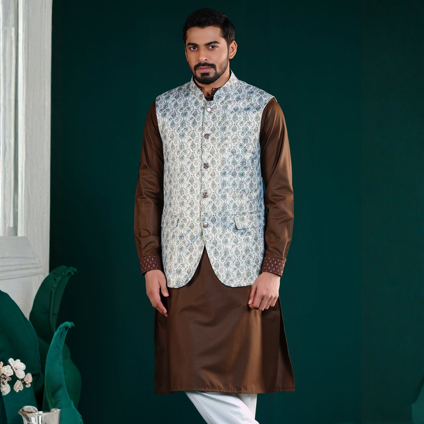 Signature Waistcoat (Blue-Green Shade)