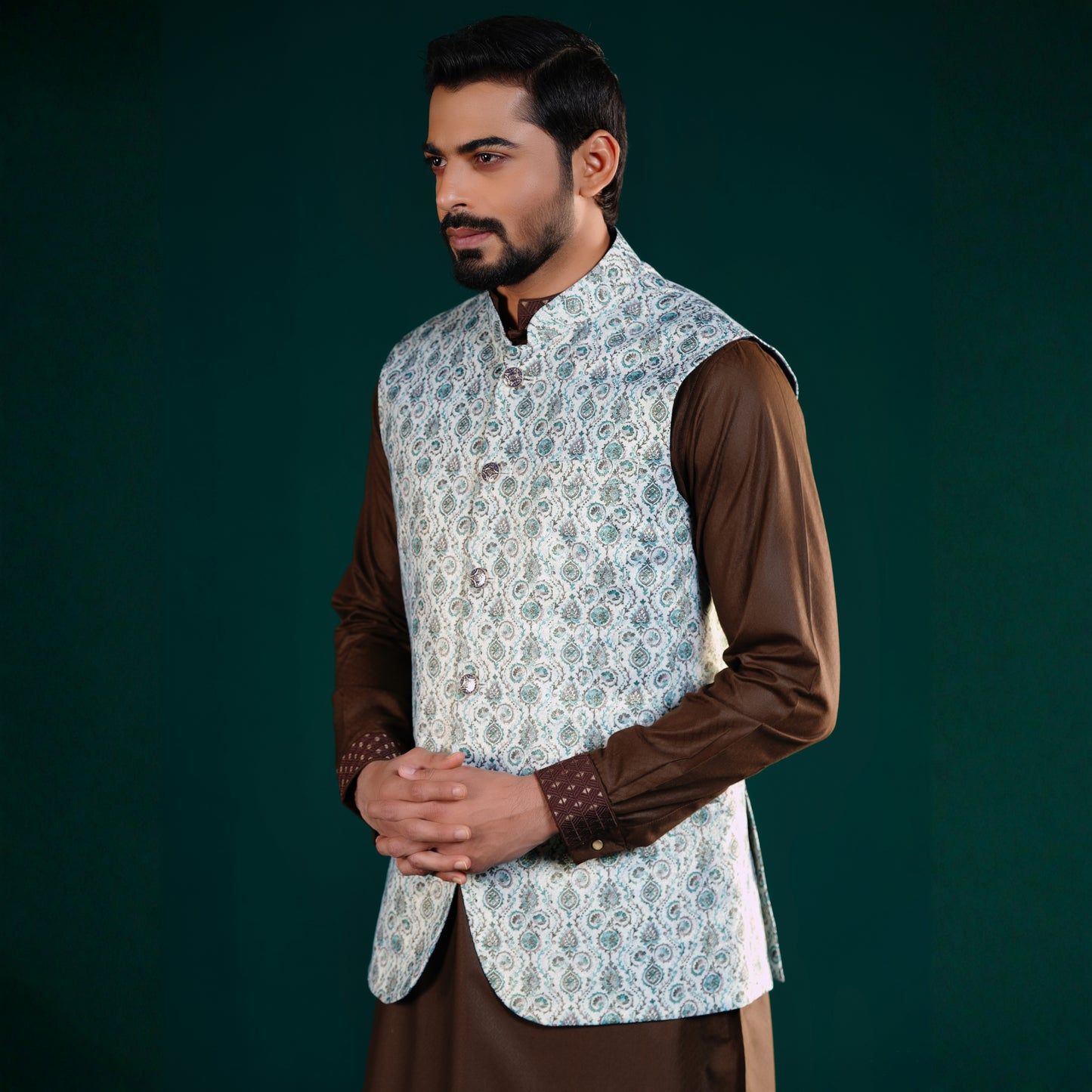 Signature Waistcoat (Blue-Green Shade)