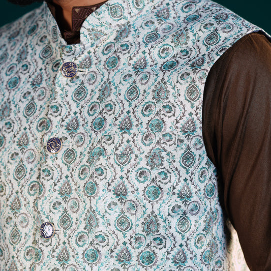 Signature Waistcoat (Blue-Green Shade)
