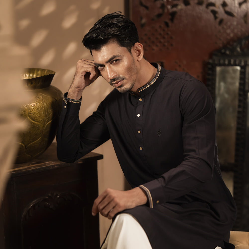 YAMAAN Signature Panjabi  Navy