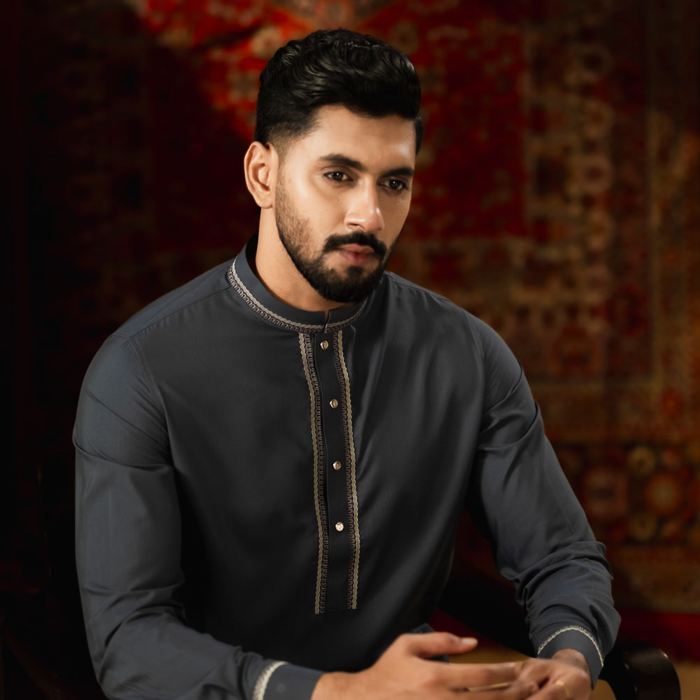 YAMAAN Signature Panjabi  Grey