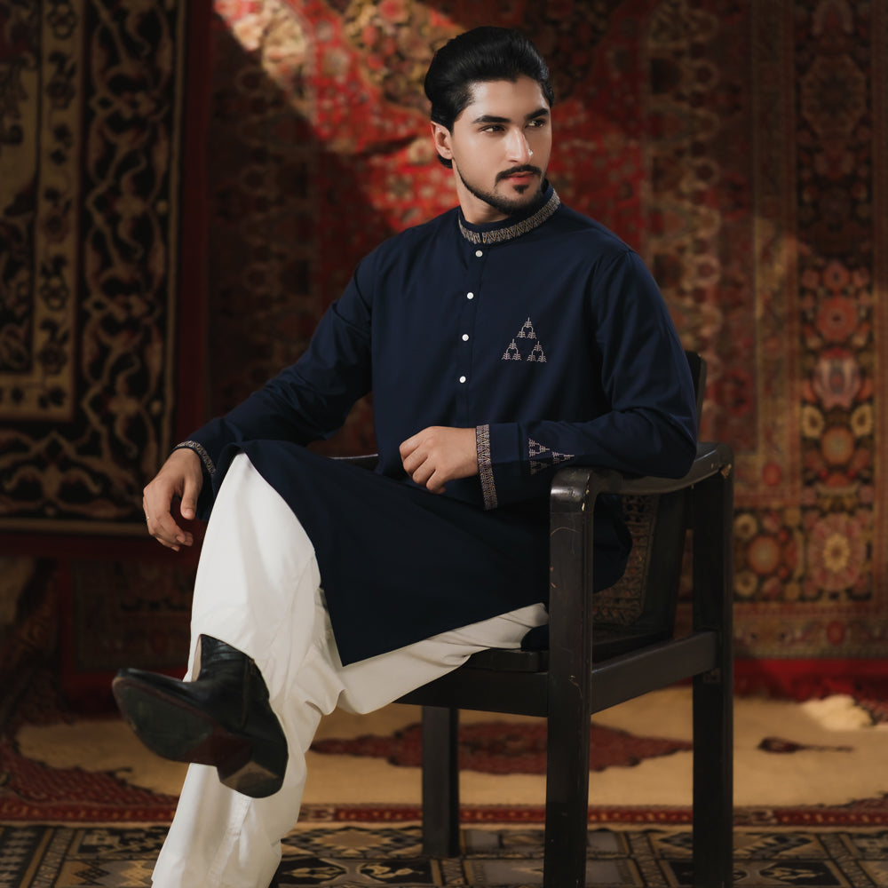 YAMAAN Imperial Panjabi Dark Navy