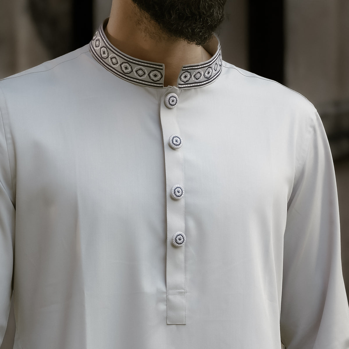 YAMAAN Imperial Panjabi in Light Grey