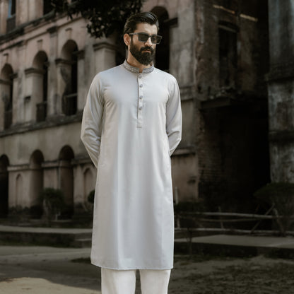 YAMAAN Imperial Panjabi in Light Grey