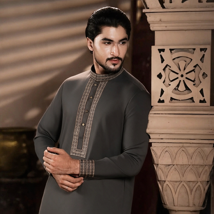 YAMAAN Imperial Panjabi Dark Grey