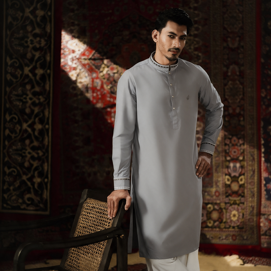 YAMAAN Signature Panjabi Light Grey