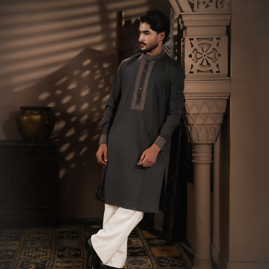 YAMAAN Imperial Panjabi Dark Grey