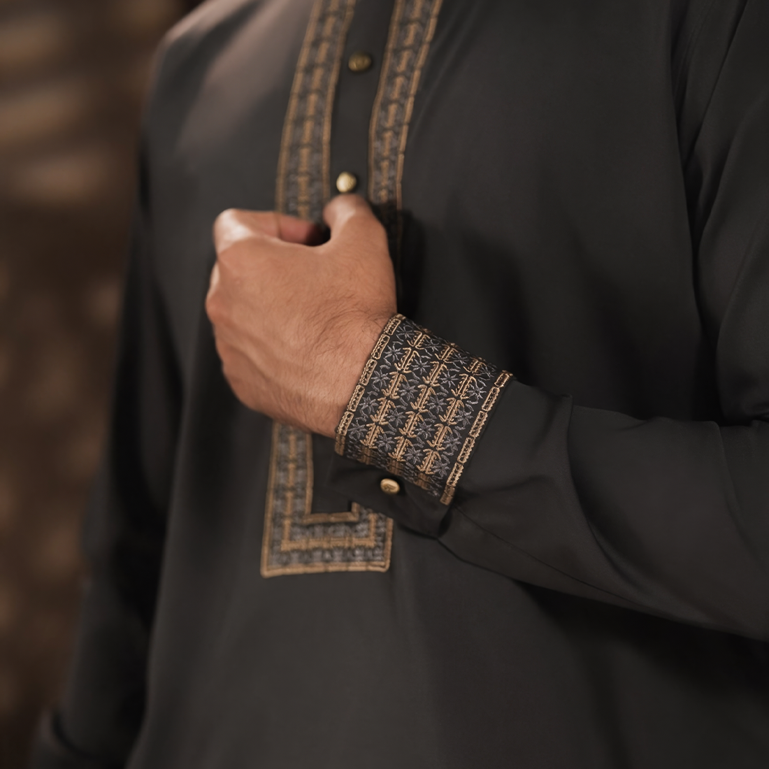 YAMAAN Imperial Panjabi Dark Grey